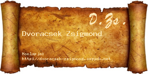 Dvoracsek Zsigmond névjegykártya